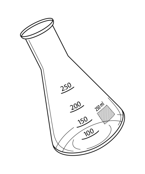 Мензурка лабораторная 250 мл длинная колба