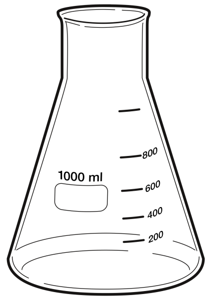 Химия лабораторная колба Эрленмейера