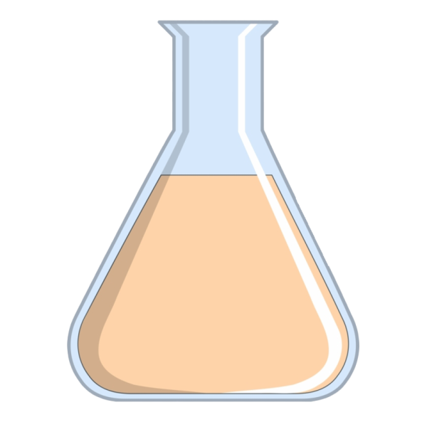 Колба с жидкостью на белом фоне