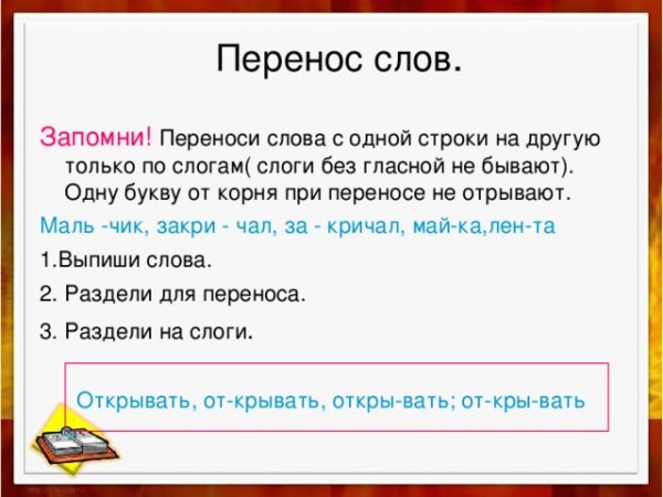 Слова с одной строки на другую перенс