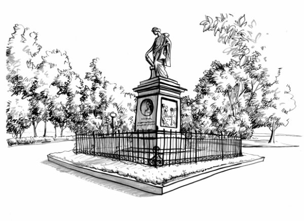 Памятник Алеше в Мурманске рисунок