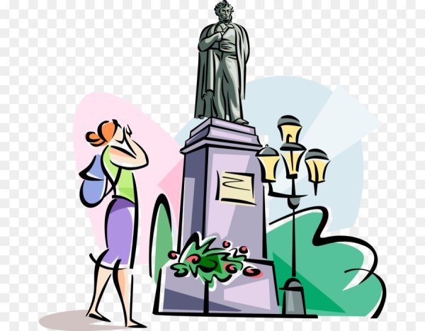 Памятник Александру Пушкину в Москве рисунок