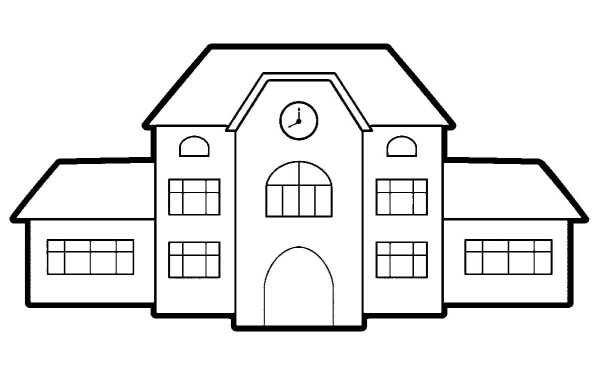 Детский сад здание раскраска для детей