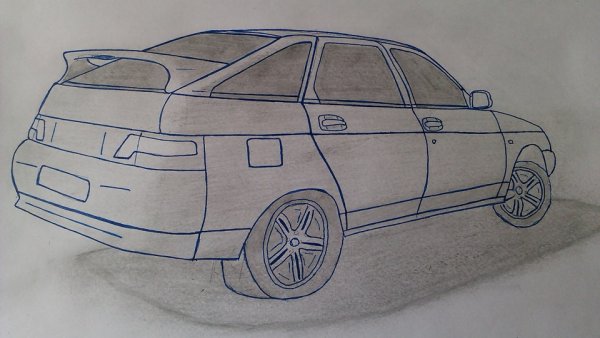 ВАЗ 2112 рисунок сзади