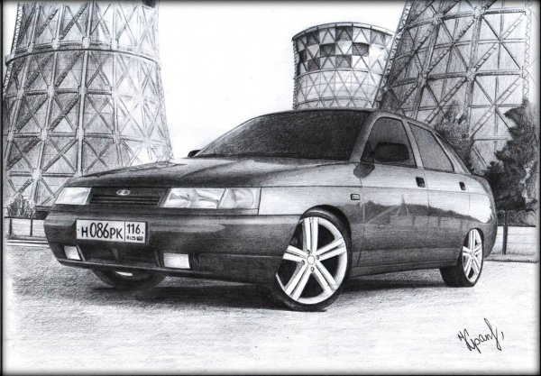 ВАЗ 2112 карандашом