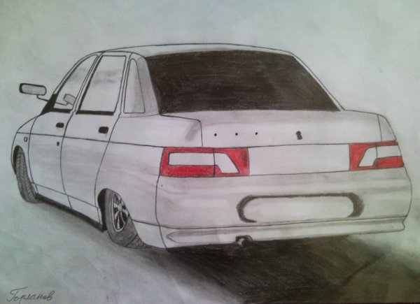 Рисунок ВАЗ 2112 сбоку