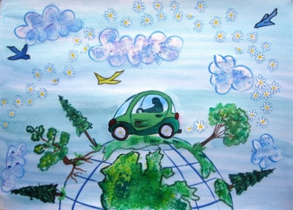 Экологичный автомобиль рисунок