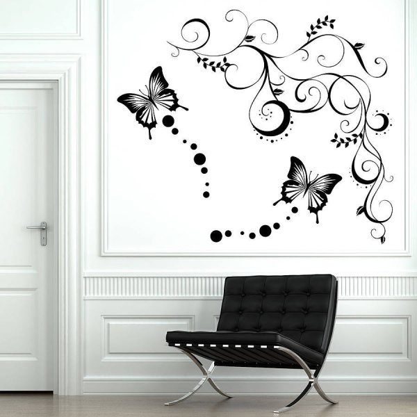 Трафарет на черную стену