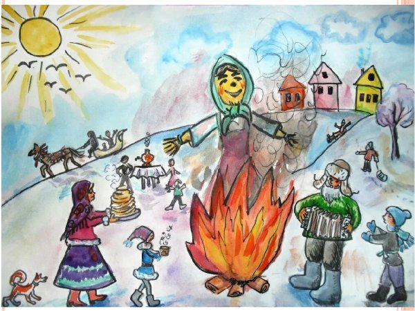 Рисование кукла Масленица