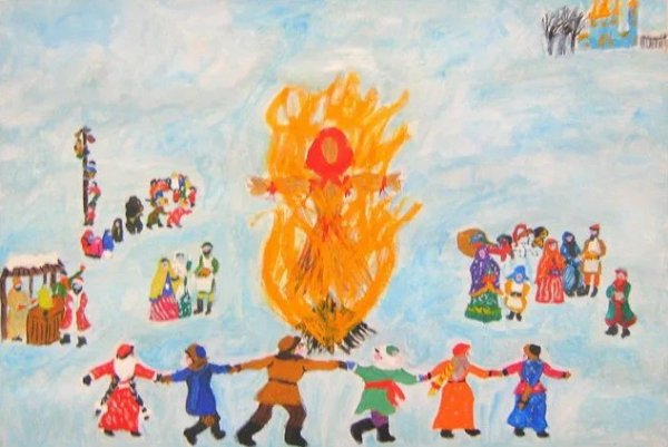 Чучело Масленицы раскраска