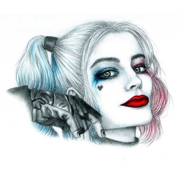 Харли Квин нарисованая