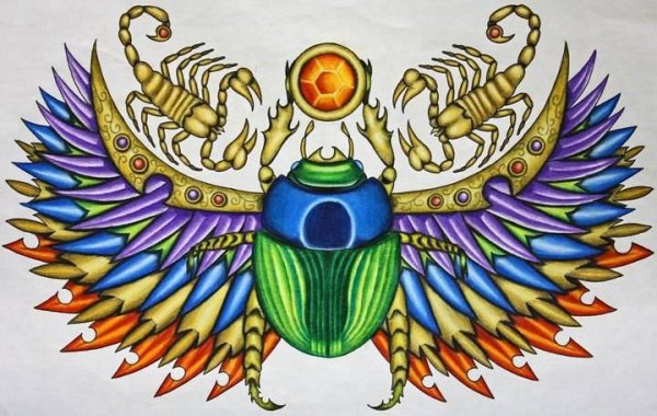 Жук скарабей рисунок Египет