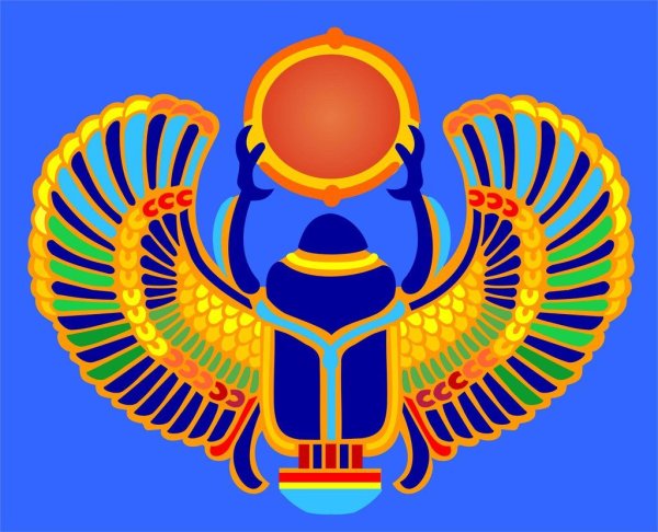 Орнамент древнего Египта Жук скарабей