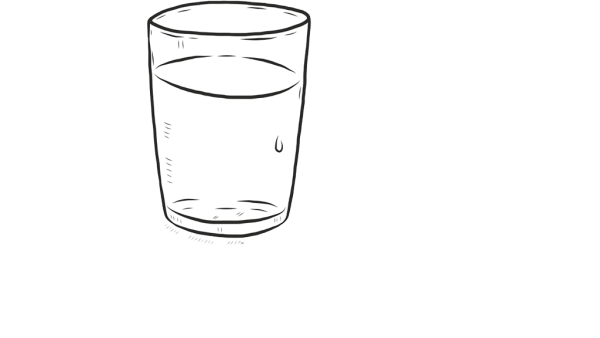 Стакан воды нарисованный