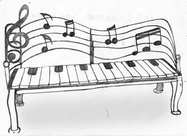 Лавочка рисунок карандашом