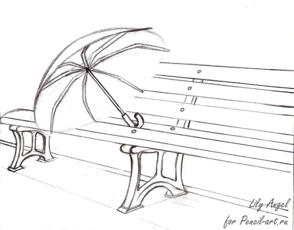 Рисунок осень карандашом