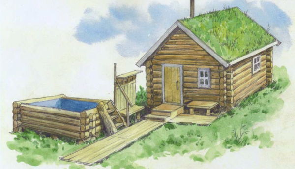 Банька рисунок