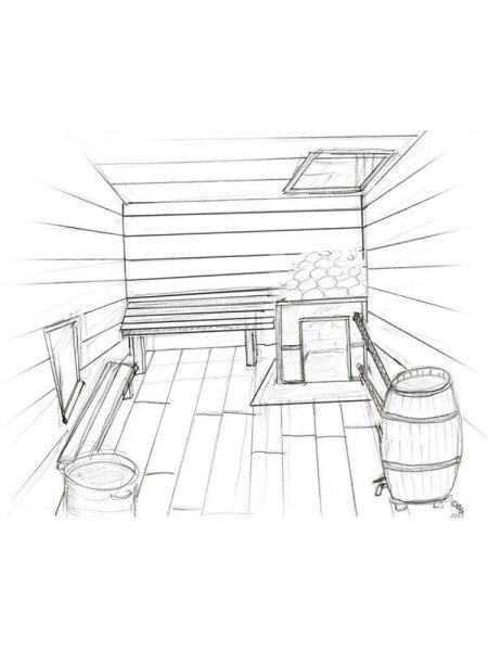 Баня раскраска