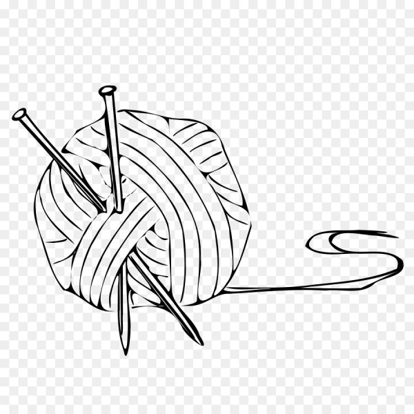 Нитки и спицы чб