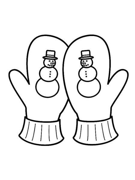 Рукавички раскраска