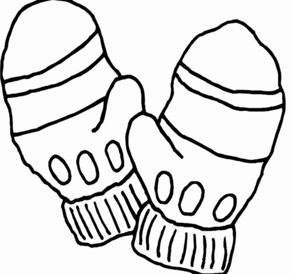 Варежки раскраска