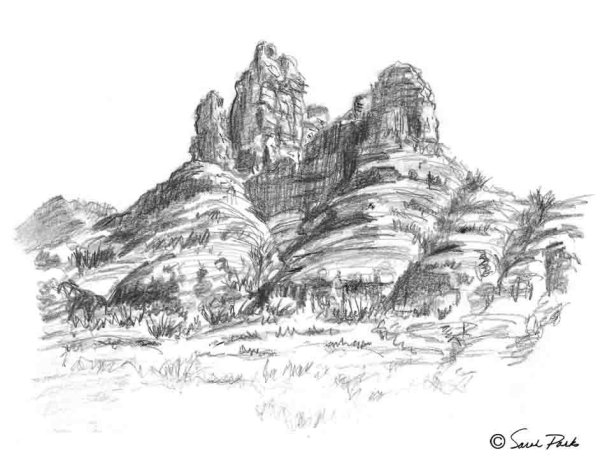 Обрыв карандашом