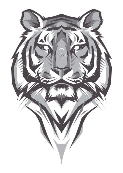 Тату голова тигра
