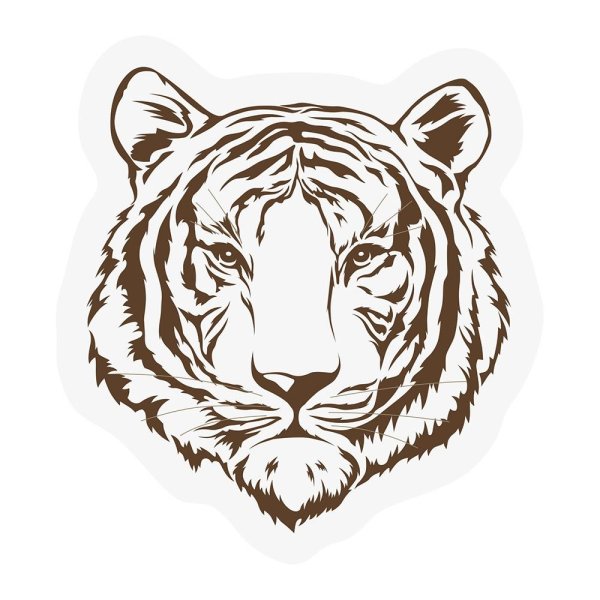 Тигр морда контур