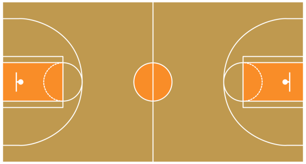 Разметка баскетбольной площадки вектор