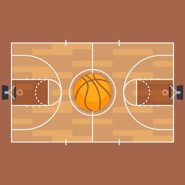 Баскетбольная площадка вид сверху сбоку