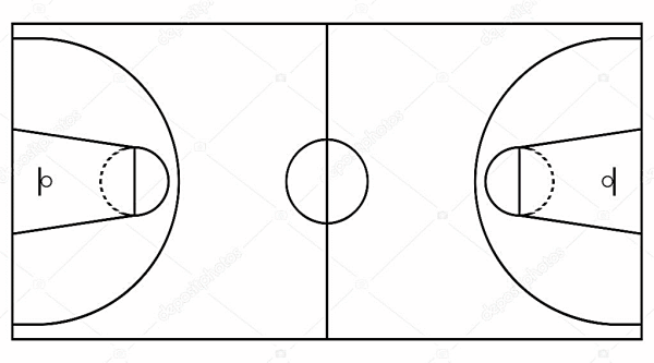 Баскетбольная площадка чертеж