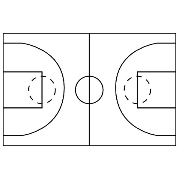 Разметка баскетбольной площадки вектор
