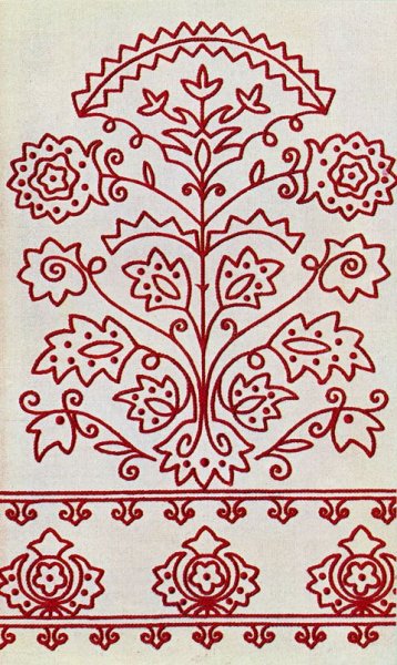 Народная вышивка тамбурным швом