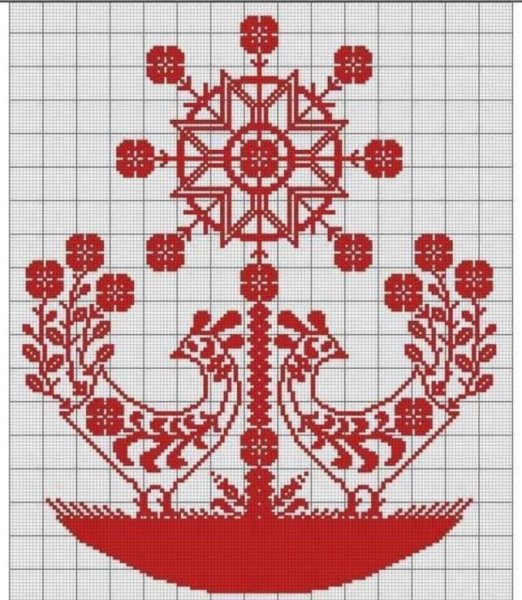 Вышивка оберега Лунница крестом