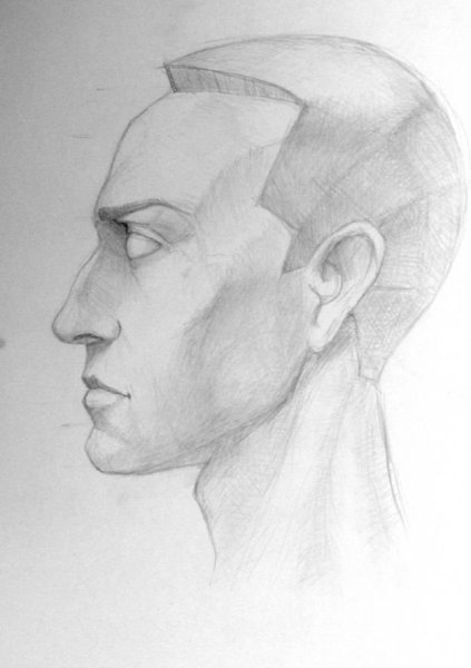 Рисование лица в профиль