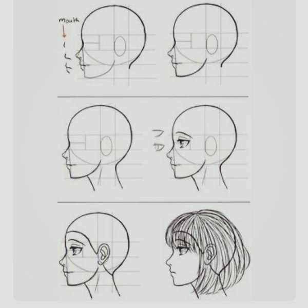Рисование головы с боку