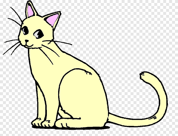 Кошка сидит рисунок