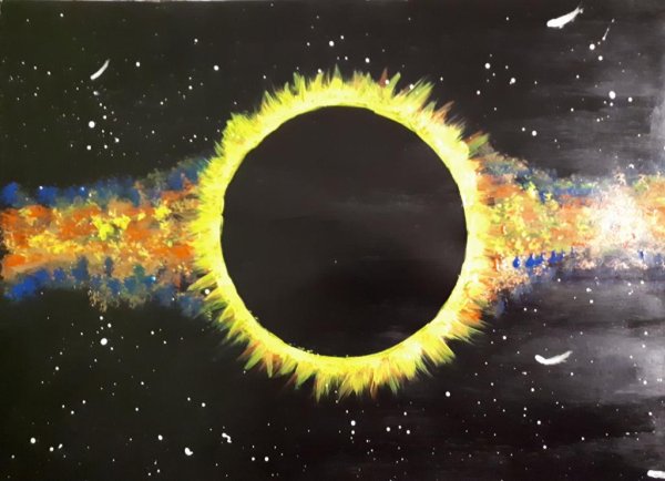 Солнечное затмение нарисовать