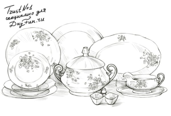 Чайный сервиз раскраска