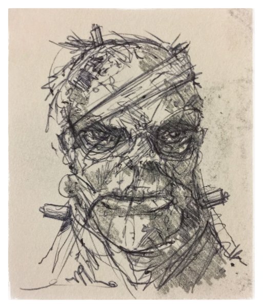 Франкенштейн рисунок карандашом