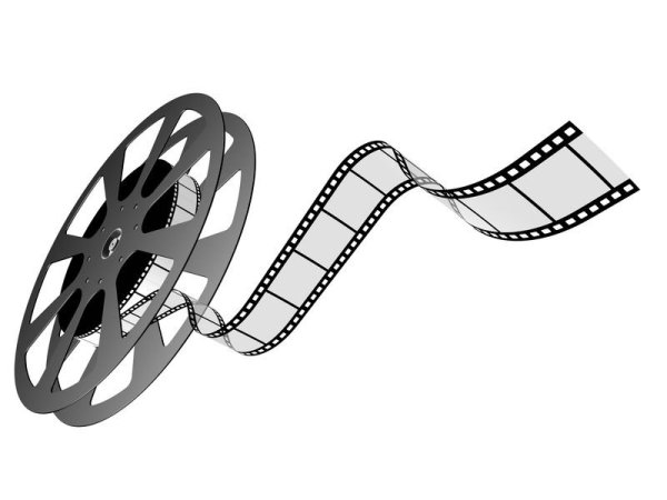 Кинолента на белом фоне