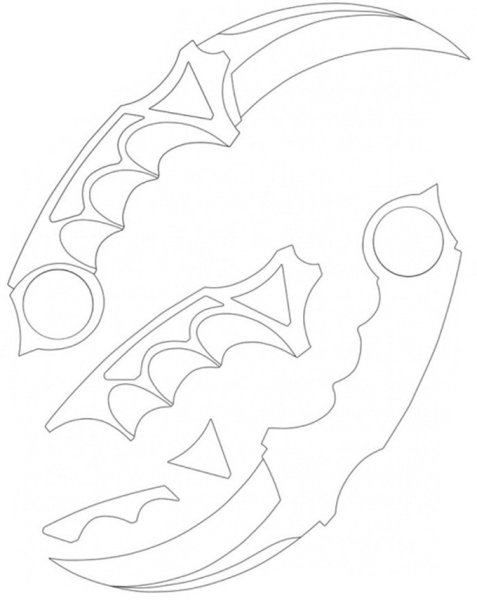 Керамбит нож стандофф 2 чертеж