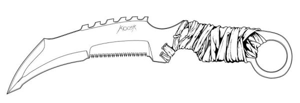 Керамбит черно белый