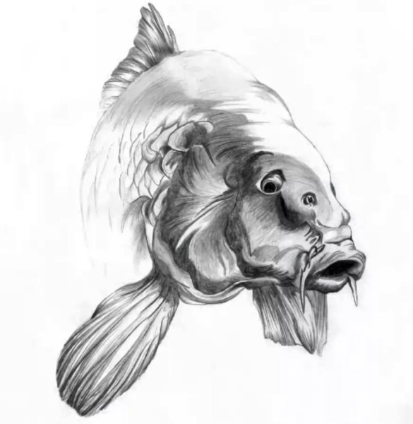 Рыба карандашом