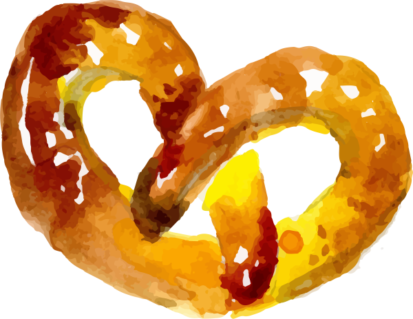 Крендельки акварель