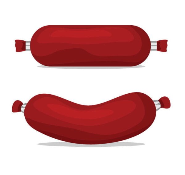 Колбаса сосиски вектор