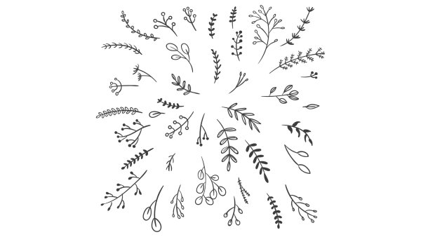 Небольшие узоры с листочками