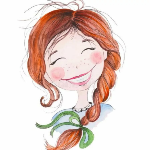 Улыбка девушки нарисованная