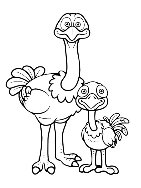 Страус мультяшный