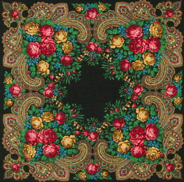 Платок шерстяной с шелковой бахромой "незнакомка", вид 18, 89x89 см